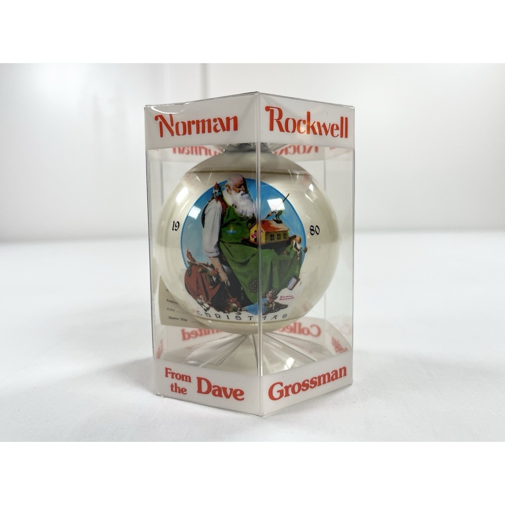 Vintage 1980 Norman Rockwell Santa Good Boys Ornament Dave Grossman 6th Ed Box